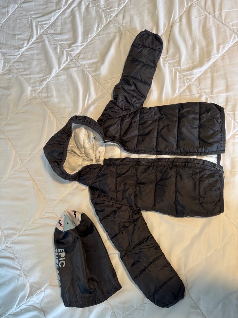 Epic Threads Black Quilted Puffer Jacket with Hood